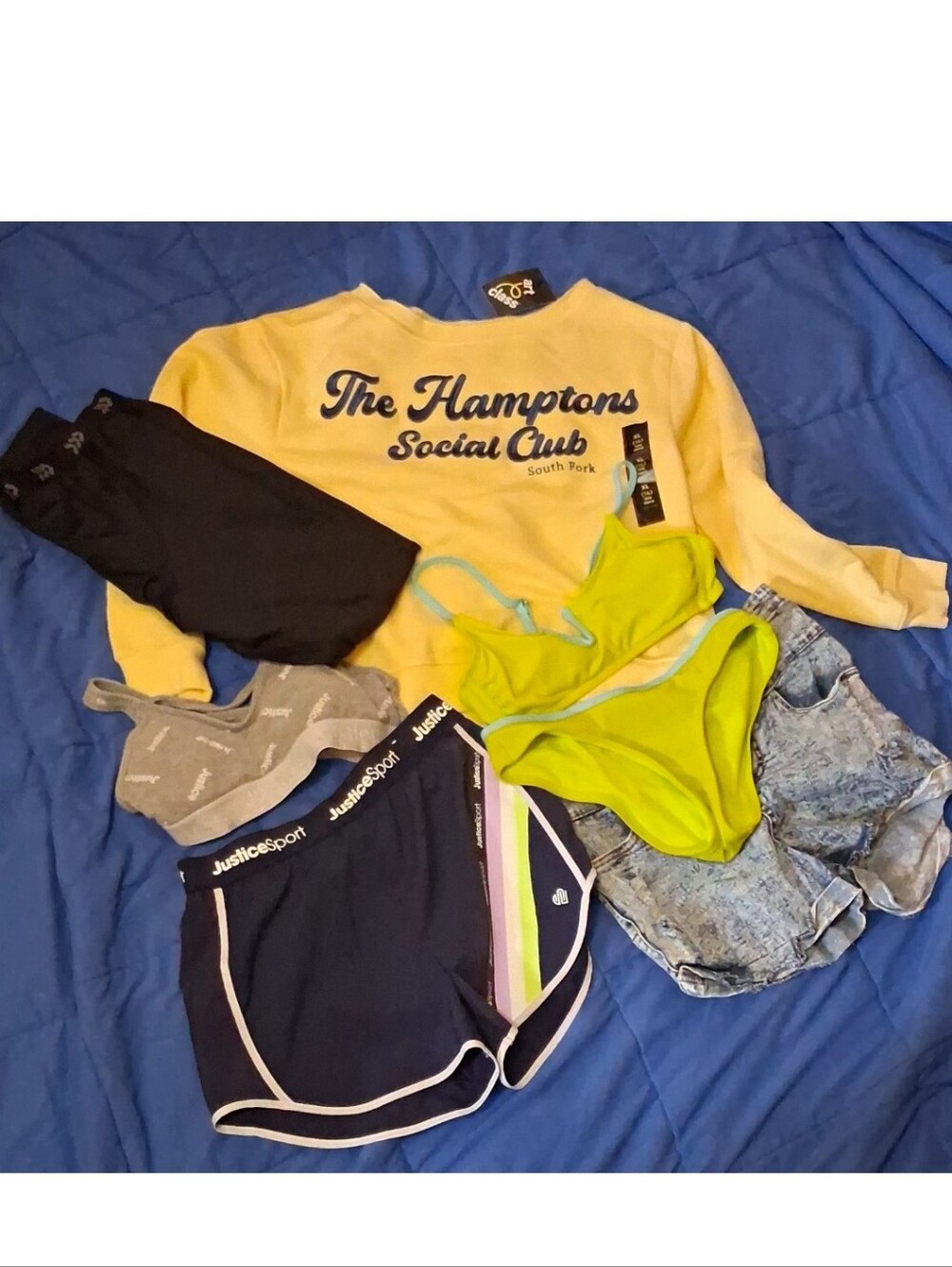 12-13 Lot Sweat Shirt With Tags Art Justice Navy Athletic Shorts with White Trim